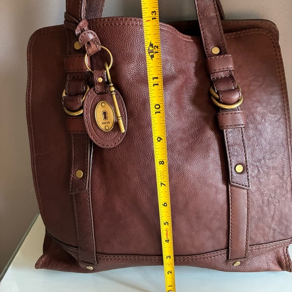 Fossil Large Brown Leather Shoulder Tote Bag - Picture 2 of 7